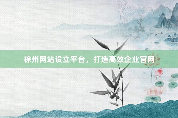徐州网站设立平台，打造高效企业官网