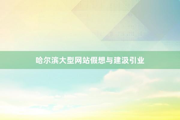 哈尔滨大型网站假想与建汲引业